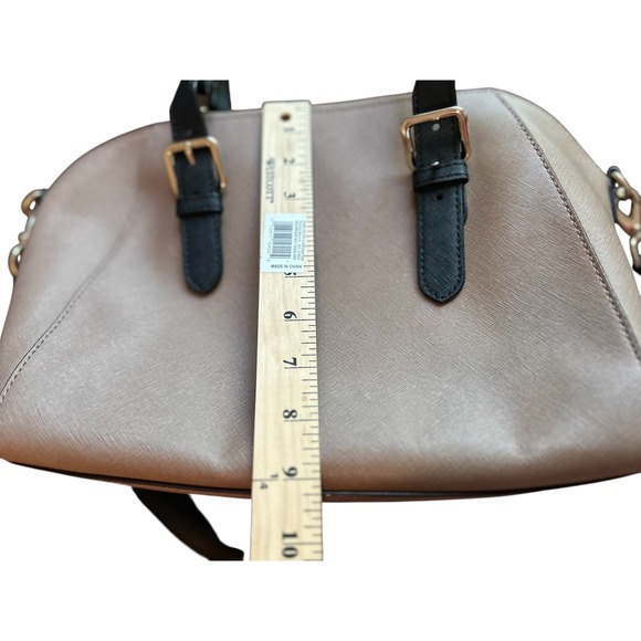 Kate Spade Dome Satchel Crossbody Purse Taupe Brown Handles Gold‎ Hardware - Picture 7 of 9